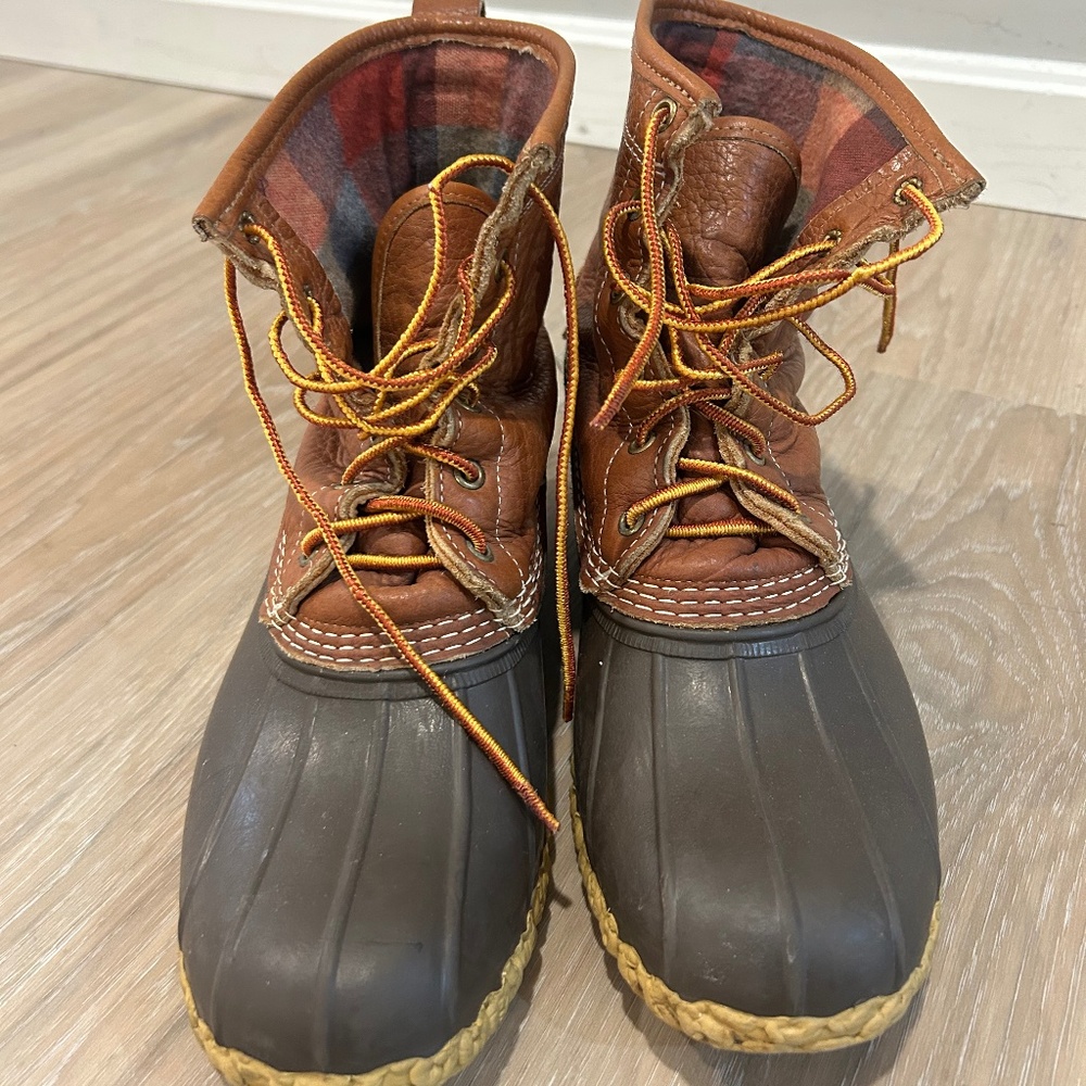 L.L. Bean Mens Bean Boots Flannel Lined Size 10